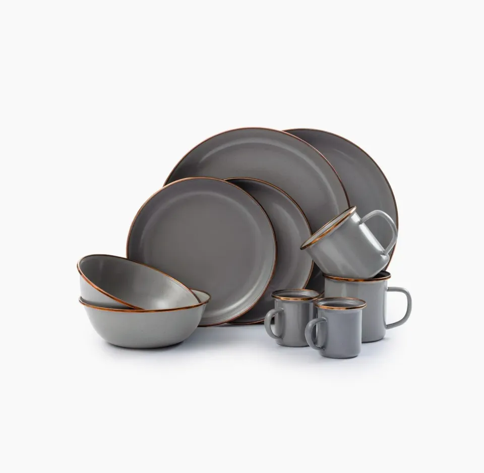 Bare Bones Enamelware Dining Servies Slate Gray emaille