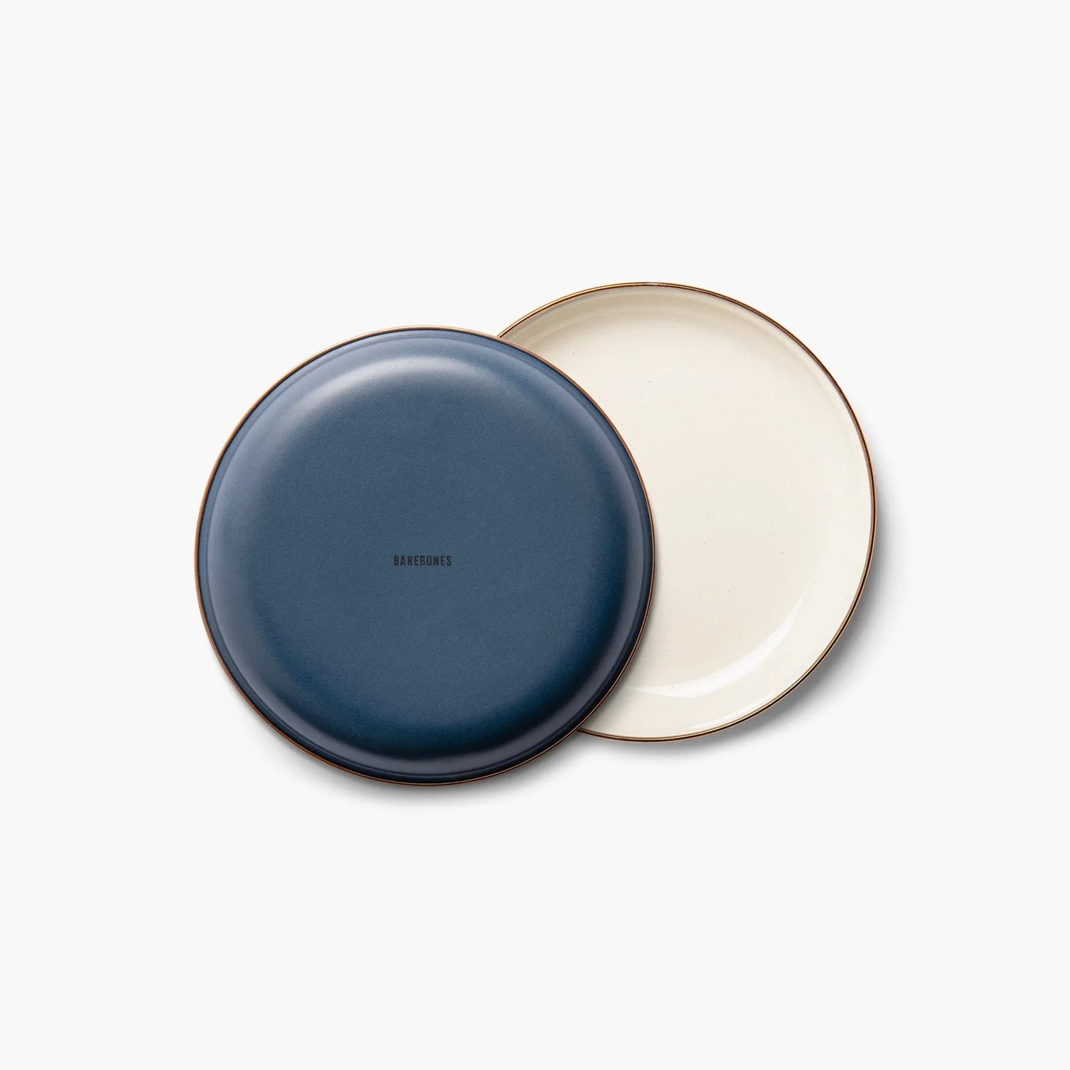 Bare Bones Living Enamel 2-Tone bordenset indigo blue 2 stuks