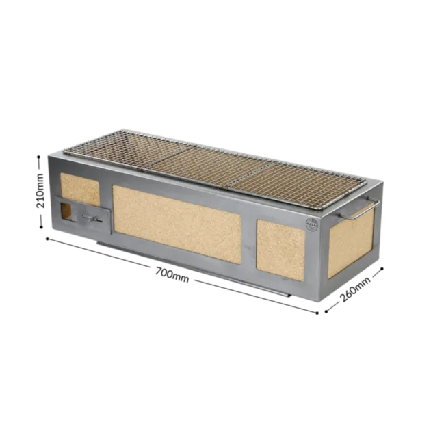 Kasai Grill Konro Long barbecue RVS frame 8-12 personen
