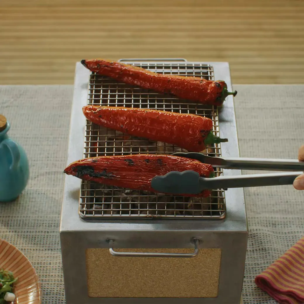 Nano Kasai Konro Grill houtskool 2-3 personen rvs frame