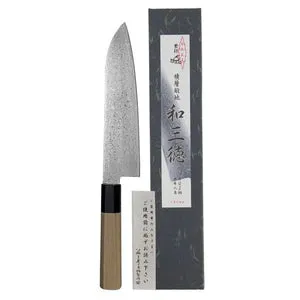 Konro Mujun Santoku Damastmes 18 cm professioneel