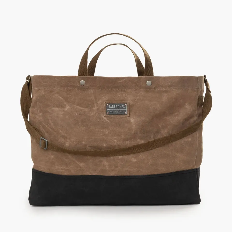 Bare Bones Living Neelum 40L Giant Tote draagtas khaki wax