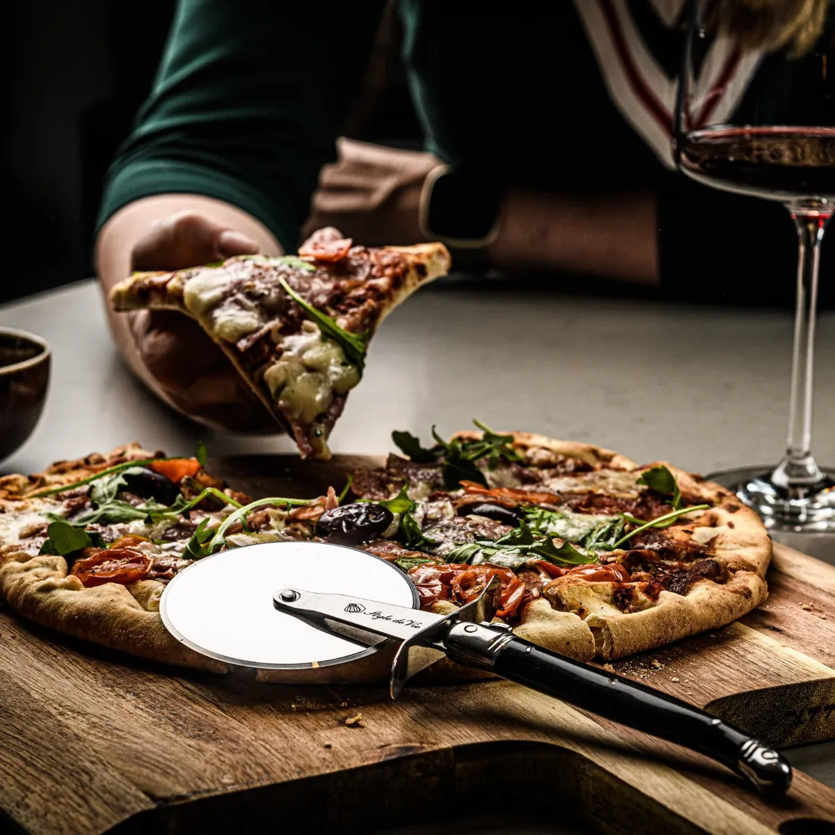 Sartons Premium Line Pizzasnijder zwart staal