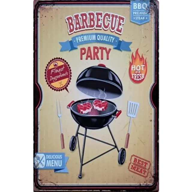 Sartons Barbecue Party wandbord 25x33cm metaal