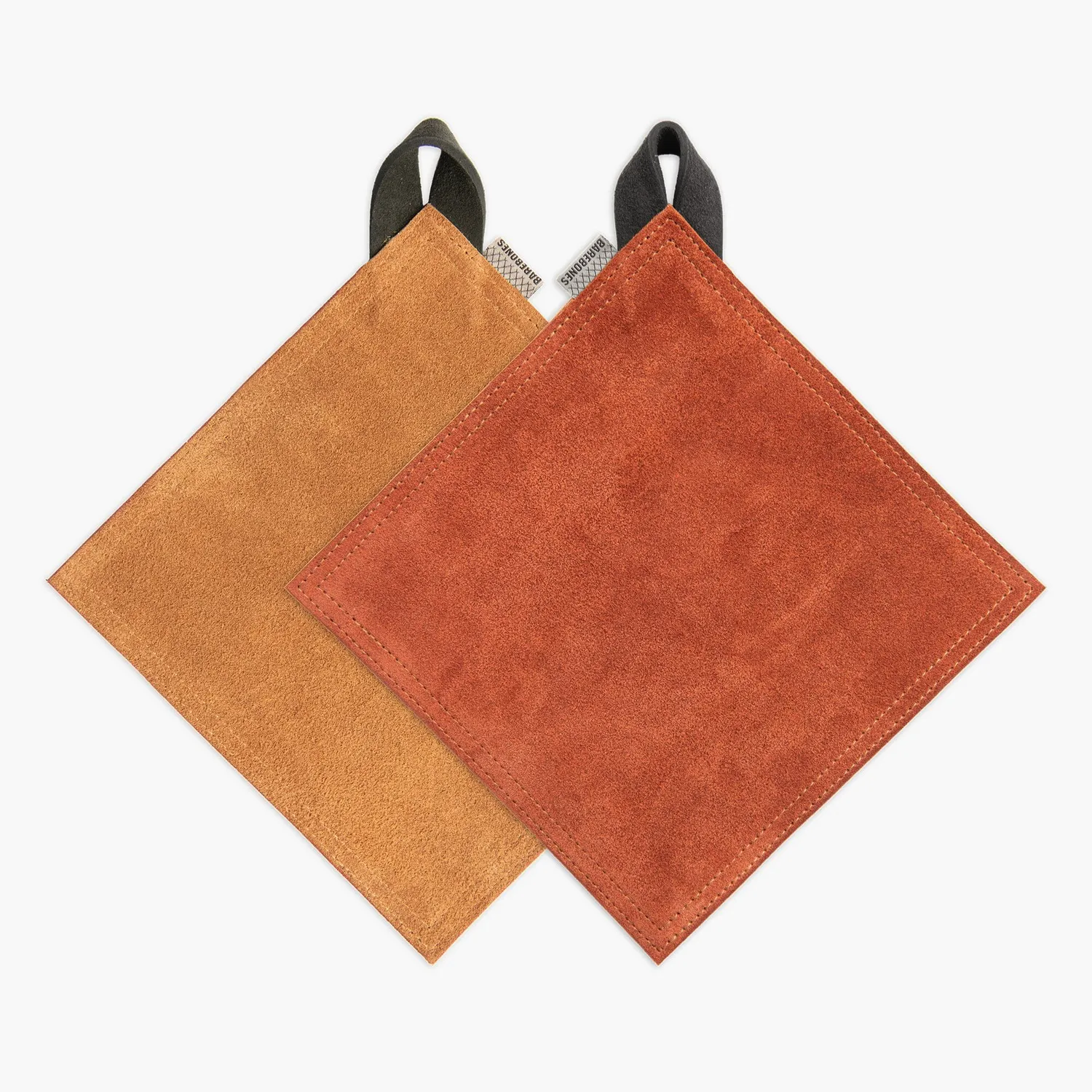 Bare Bones Living Suede pannenlappen set zwart tan
