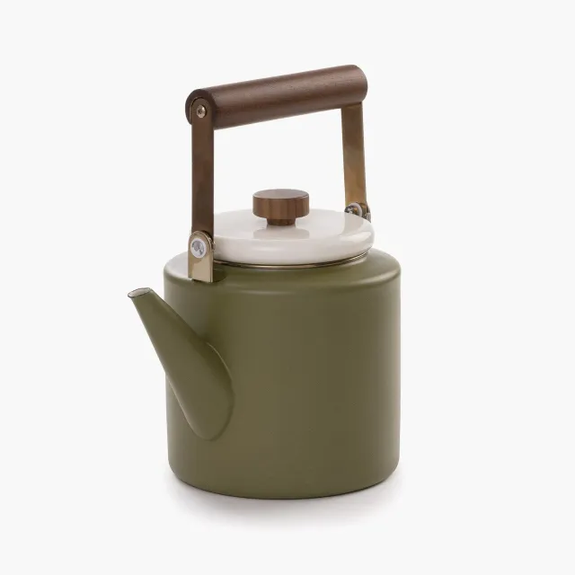 Barebones Enamel 2-Tone Kettle fluitketel olijfgroen
