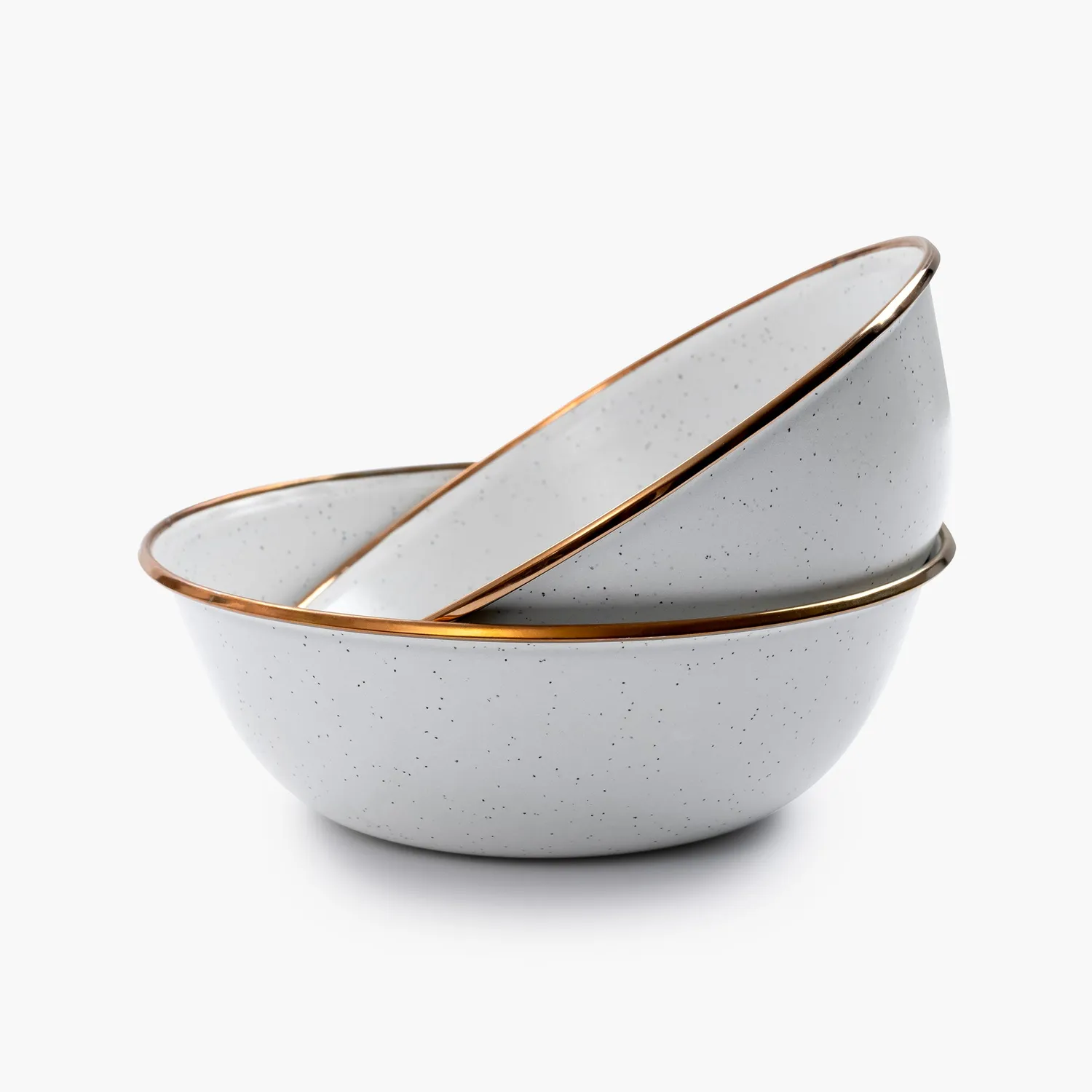Bare Bones Living Enamelware servies set eggshell gespikkeld