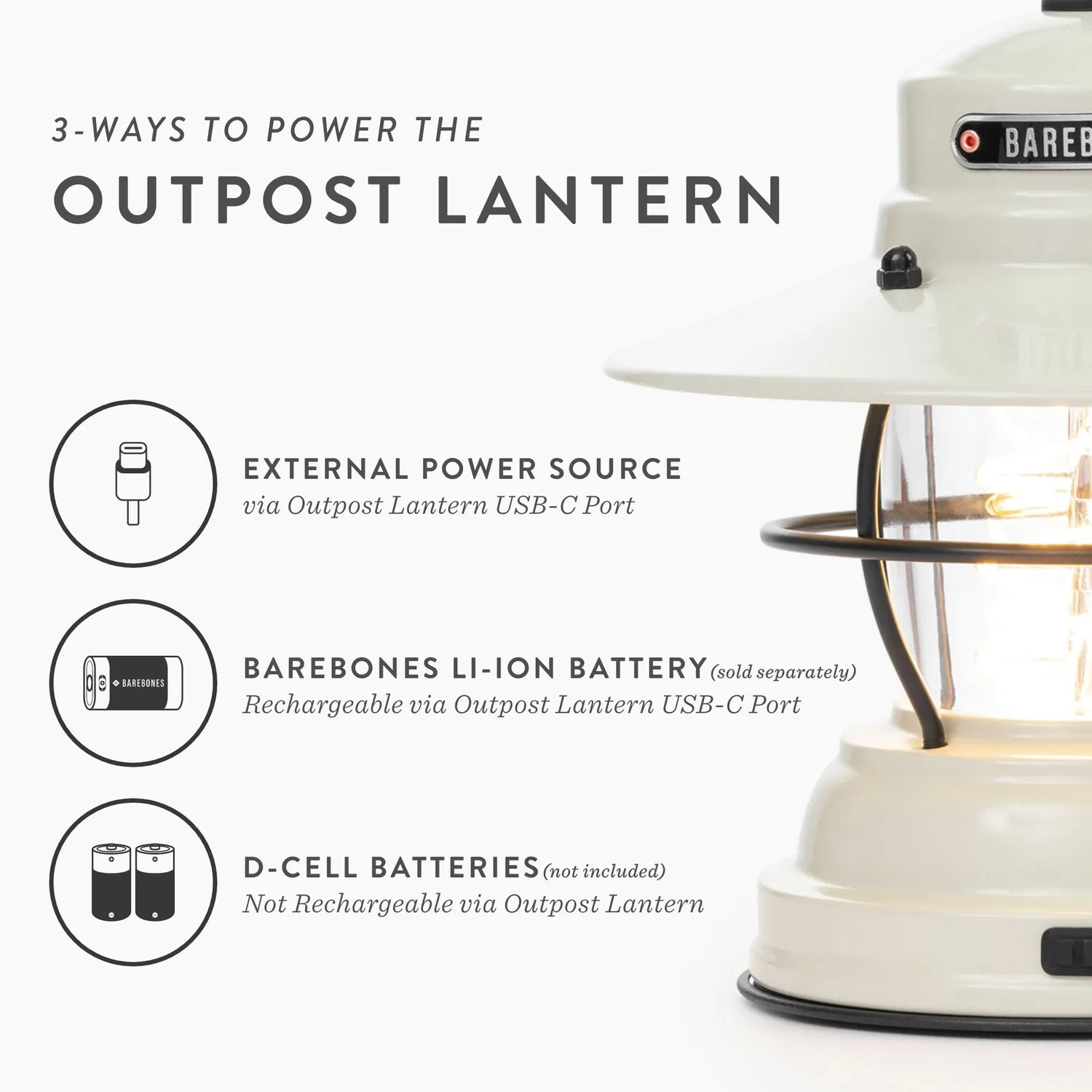 Barebones Outpost Lantern lantaarn Antiek Brons LED