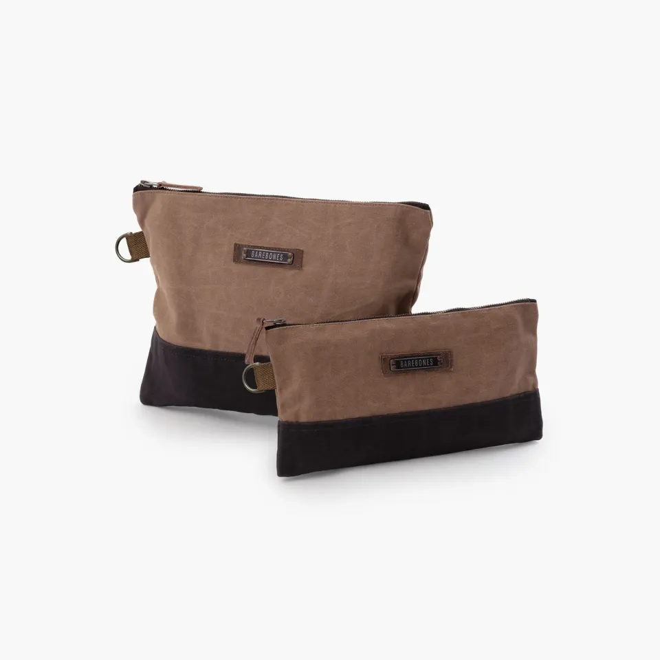Bare Bones Living Neelum etui Khaki waxed canvas Large