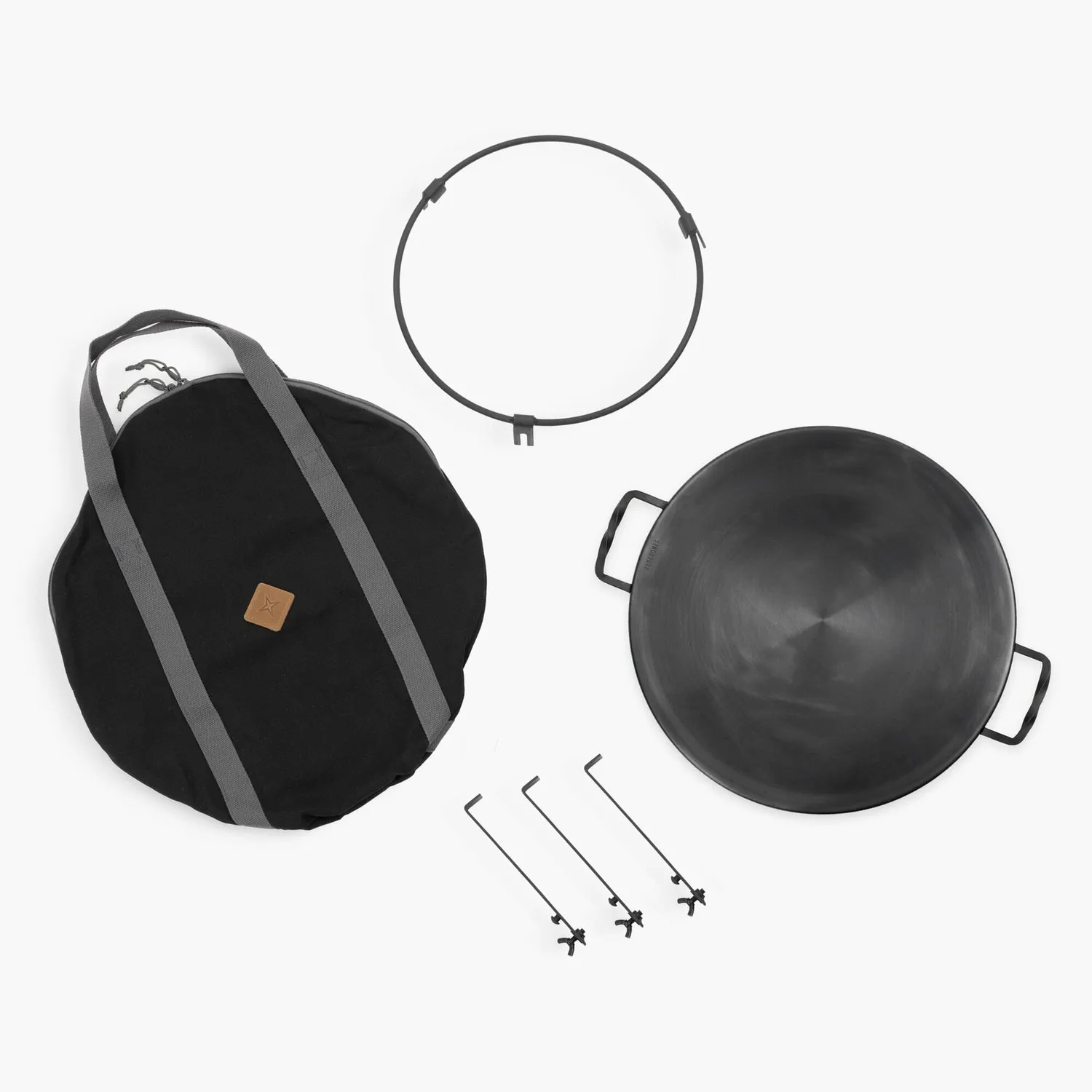 Bare Bones Living Cowboy Wok carbon steel wokpan 15 inch met tas