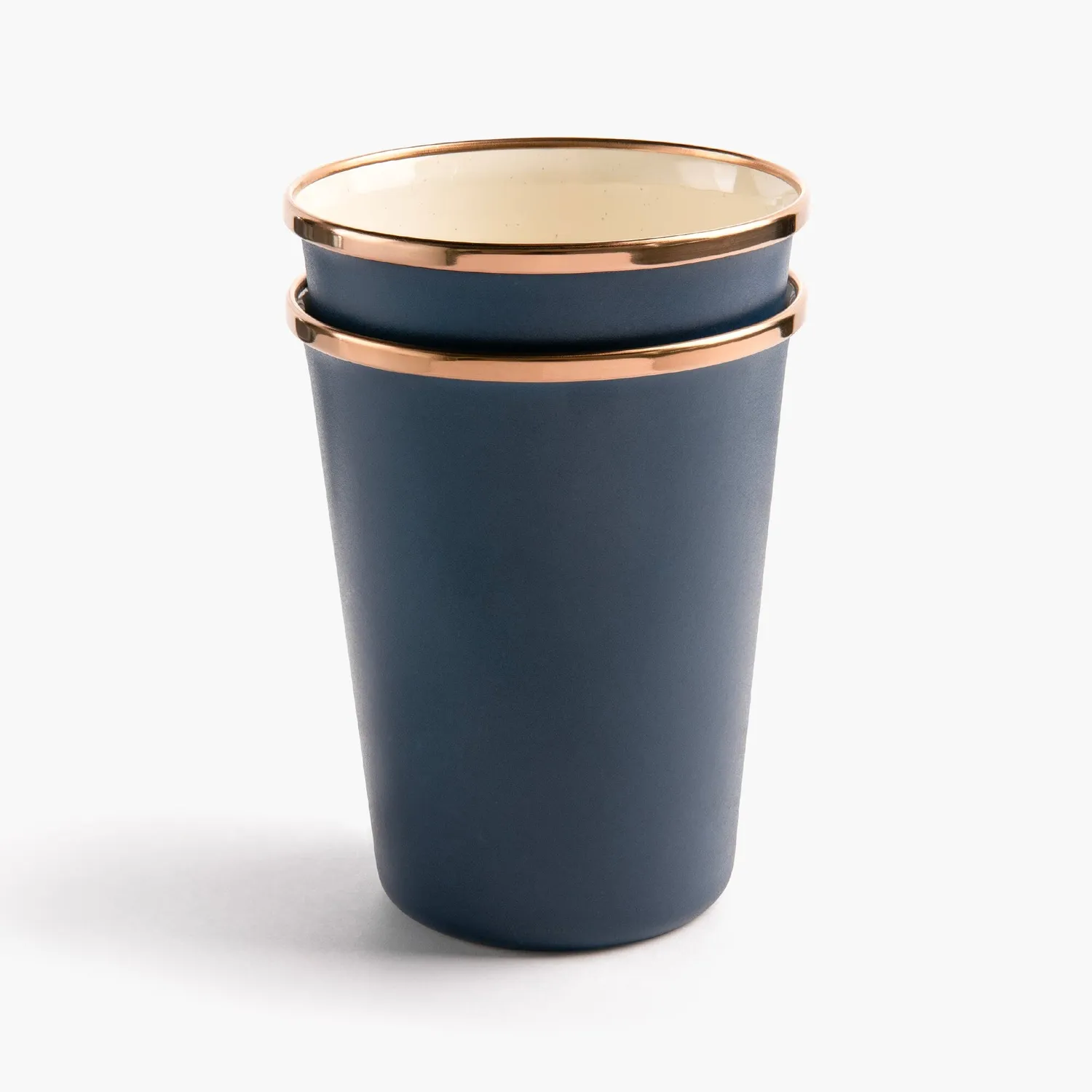 Barebones Enamel 2-Tone Tall Cup beker Indigo 2 stuks