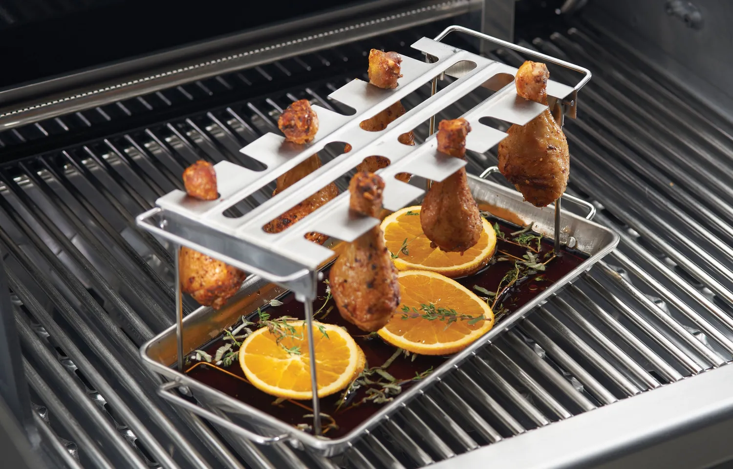 Broil King wing rack met rvs lekbak opvouwbaar