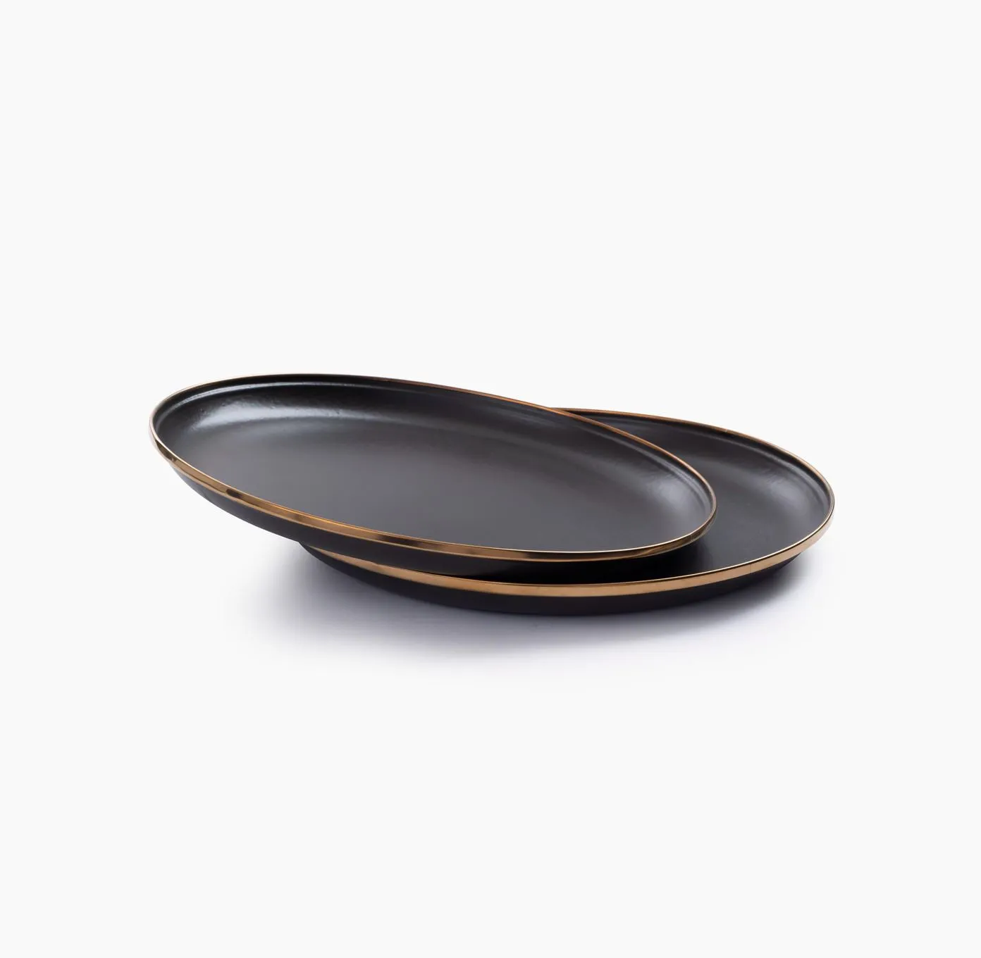 Bare Bones Living Enamelware Dining Collection servies charcoal 2 stuks