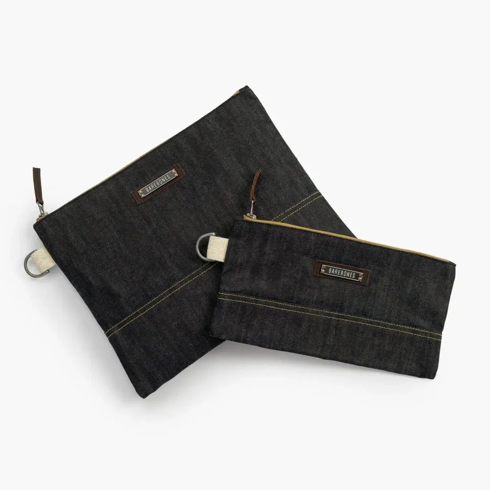 Barebones Neelum Zipper Pouch etui denim