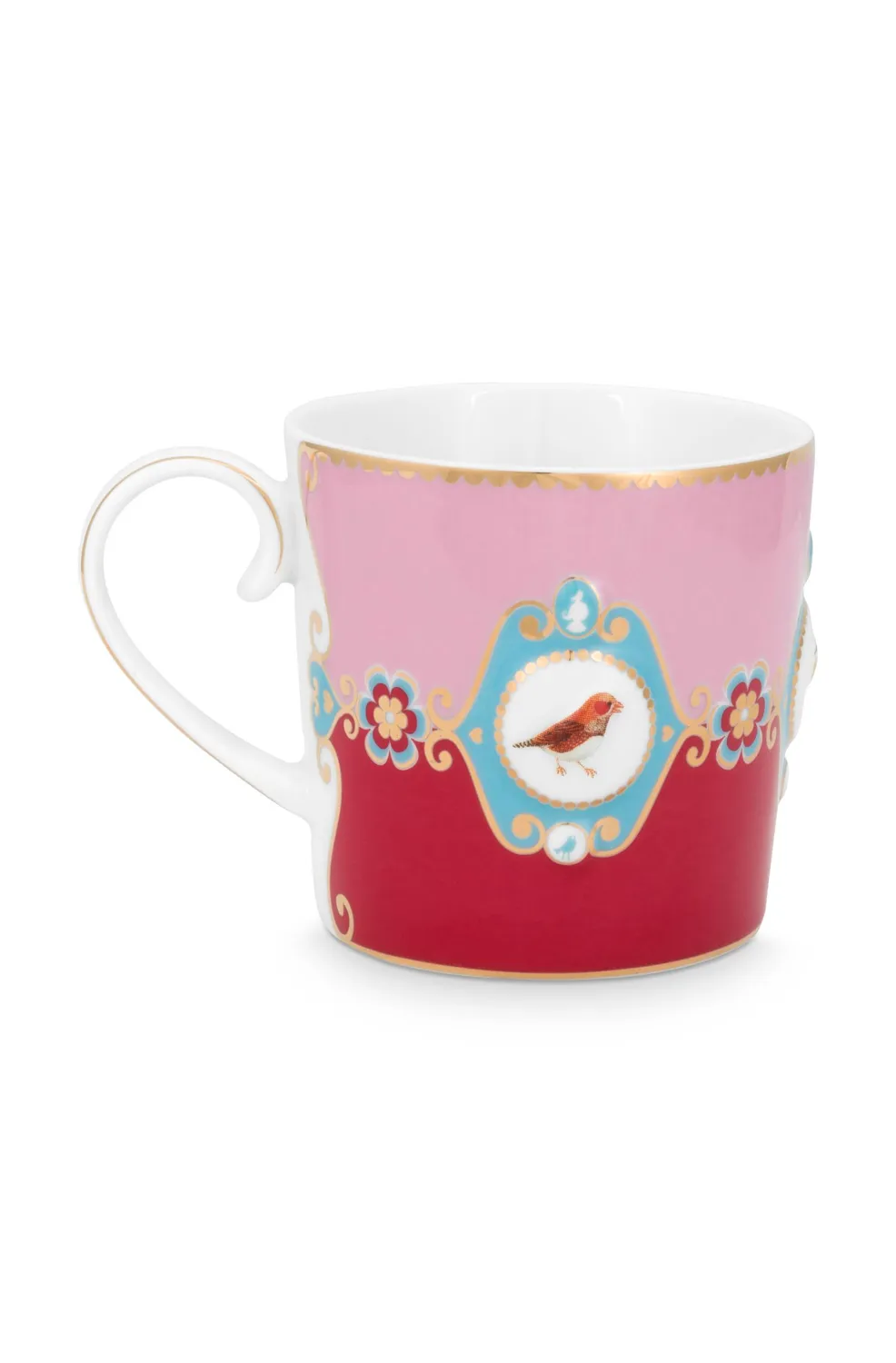 Sartons Love Birds mok medallion rood-roze 150 ml