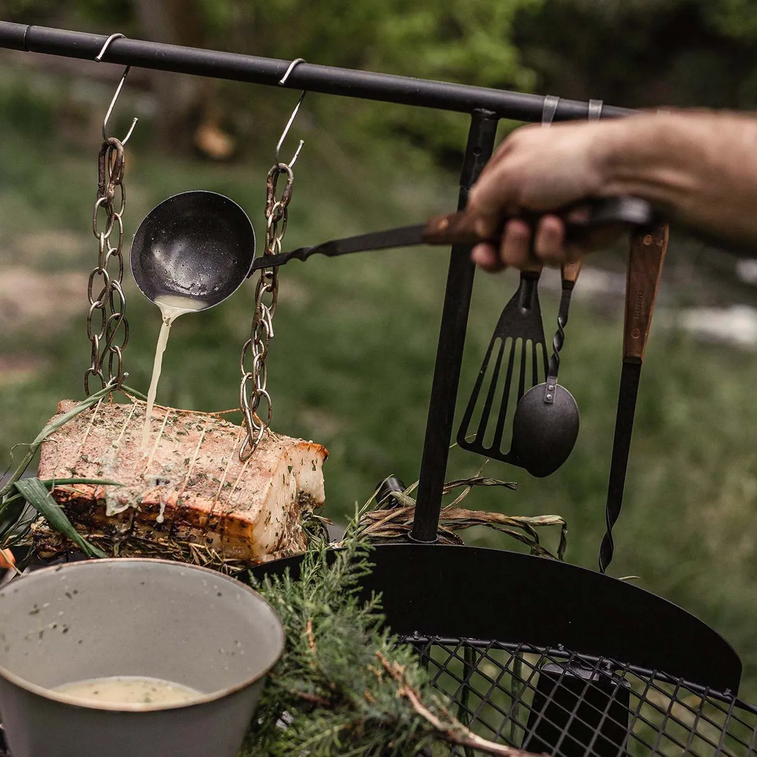 Barebones Cowboy Grill Ladle soeplepel walnoot