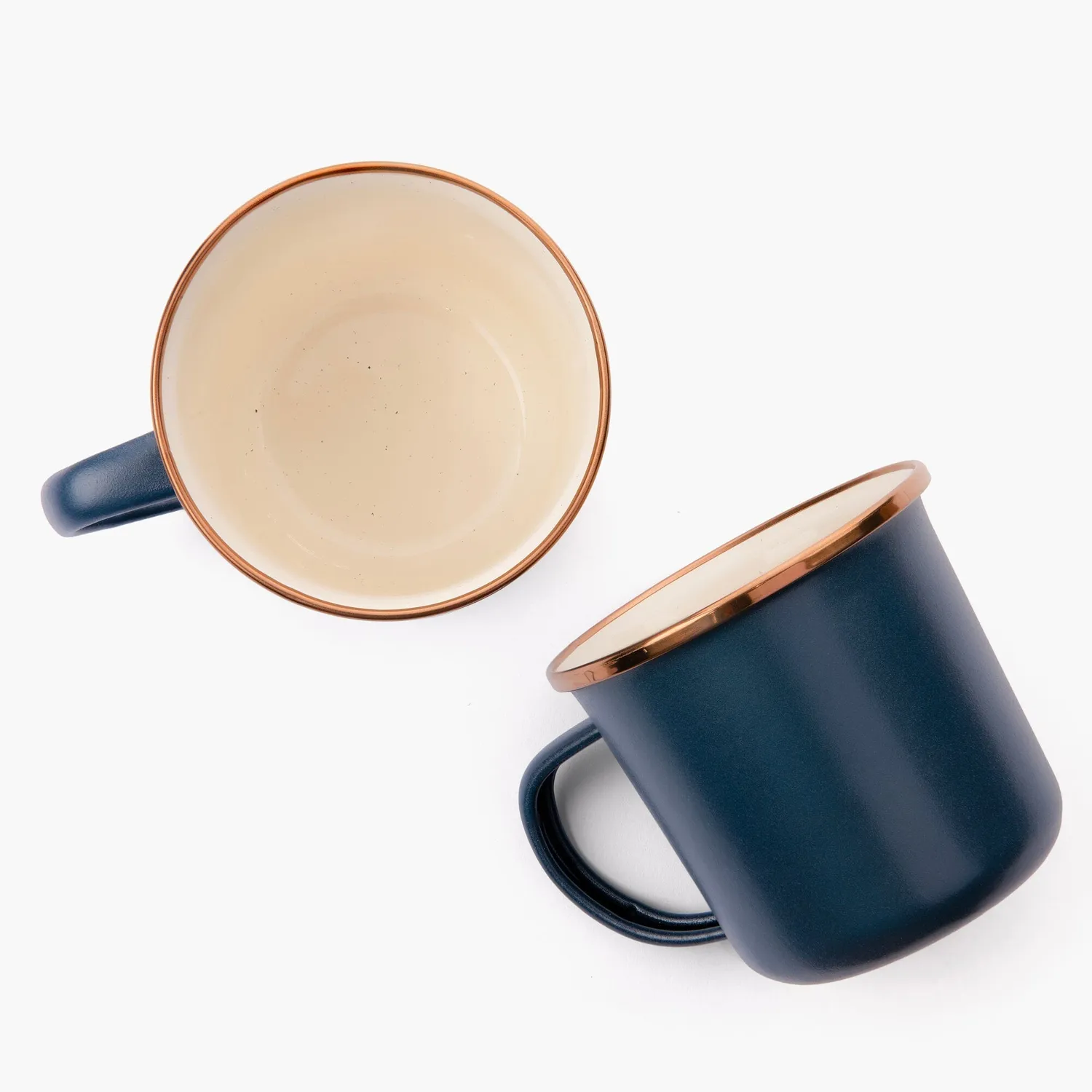 Bare Bones Enamel 2-Tone Mok Indigo Blue 2 stuks emaille