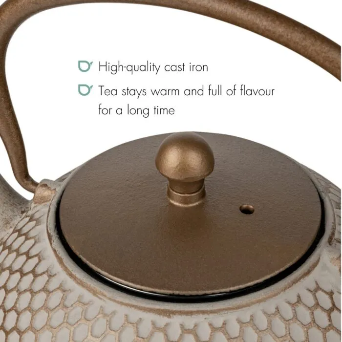 Sartons Jiangxi theepot gietijzer 0,7 liter beige