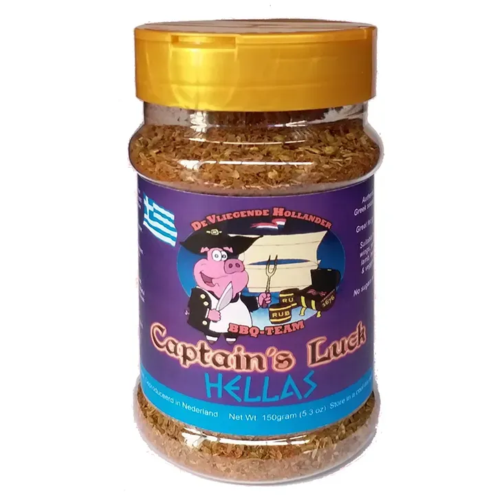 Captain’s Luck Hellas bbq rub Grieks suikervrij