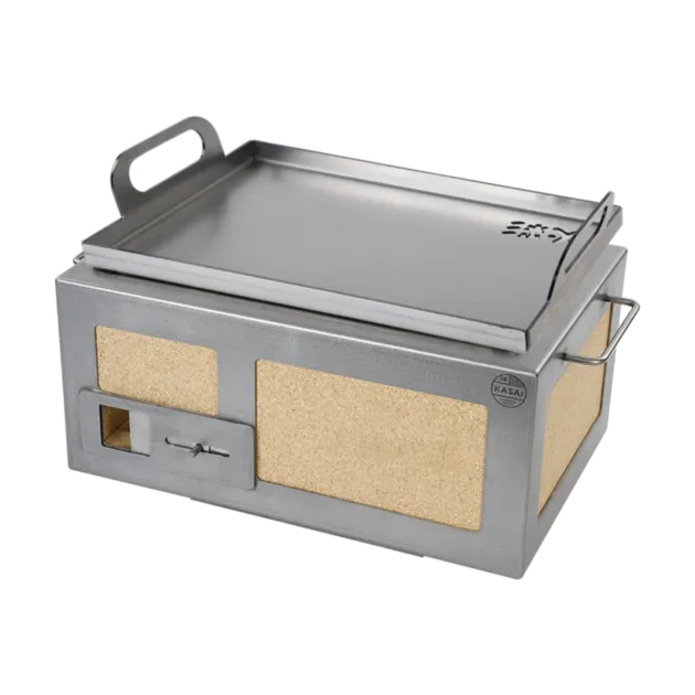 Kasai Konro Grill Solid Plancha Edition houtskool