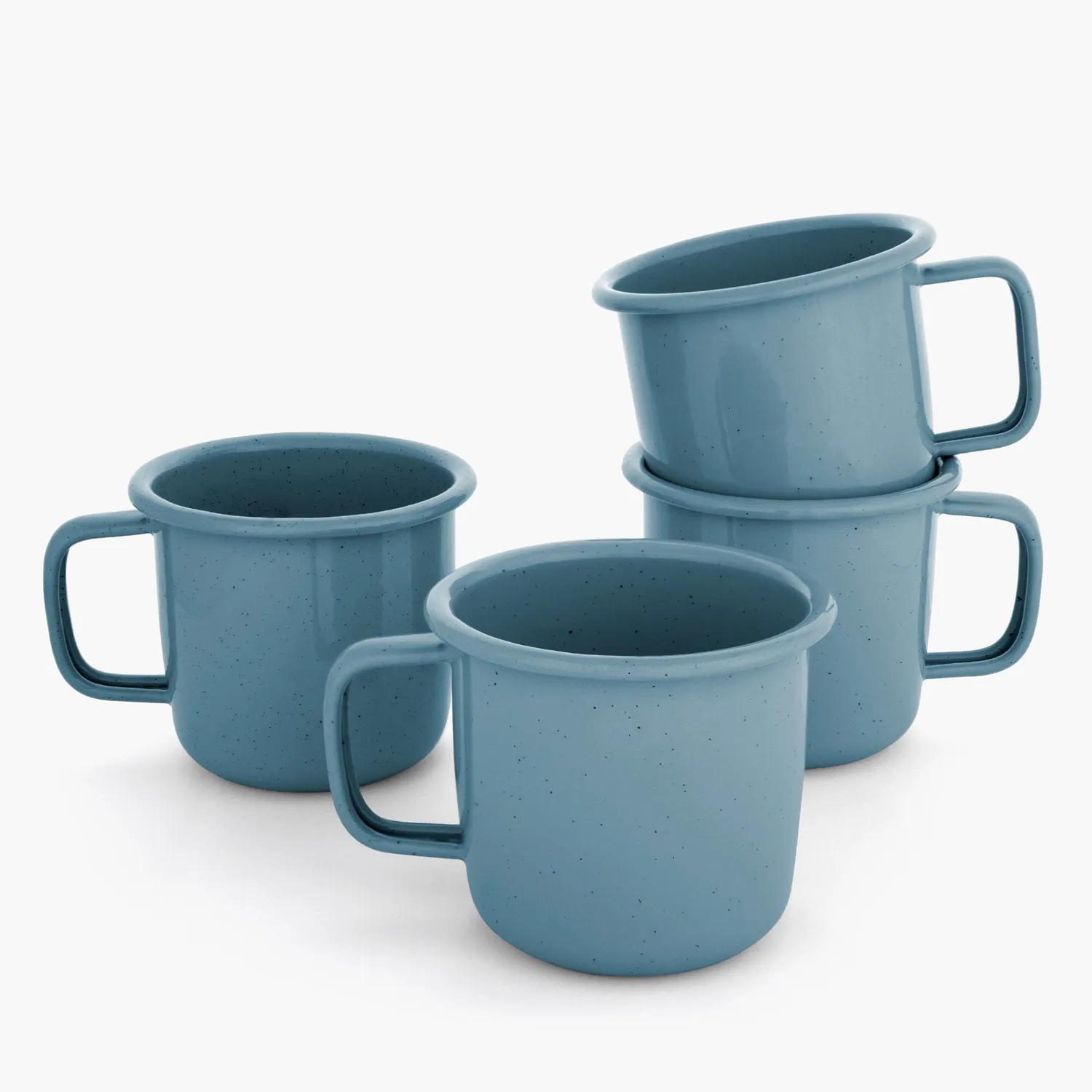 Bare Bones Living Rolled Enamelware Mokken Smoky Blue