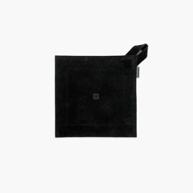 Barebones Suede Leather pannenlap zwart hittebestendig