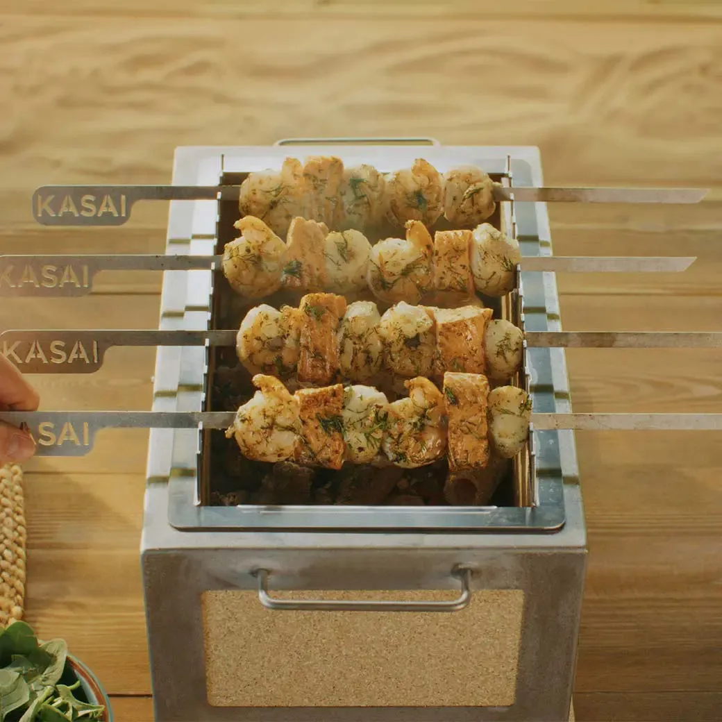 Nano Kasai Konro Grill houtskool 2-3 personen rvs frame