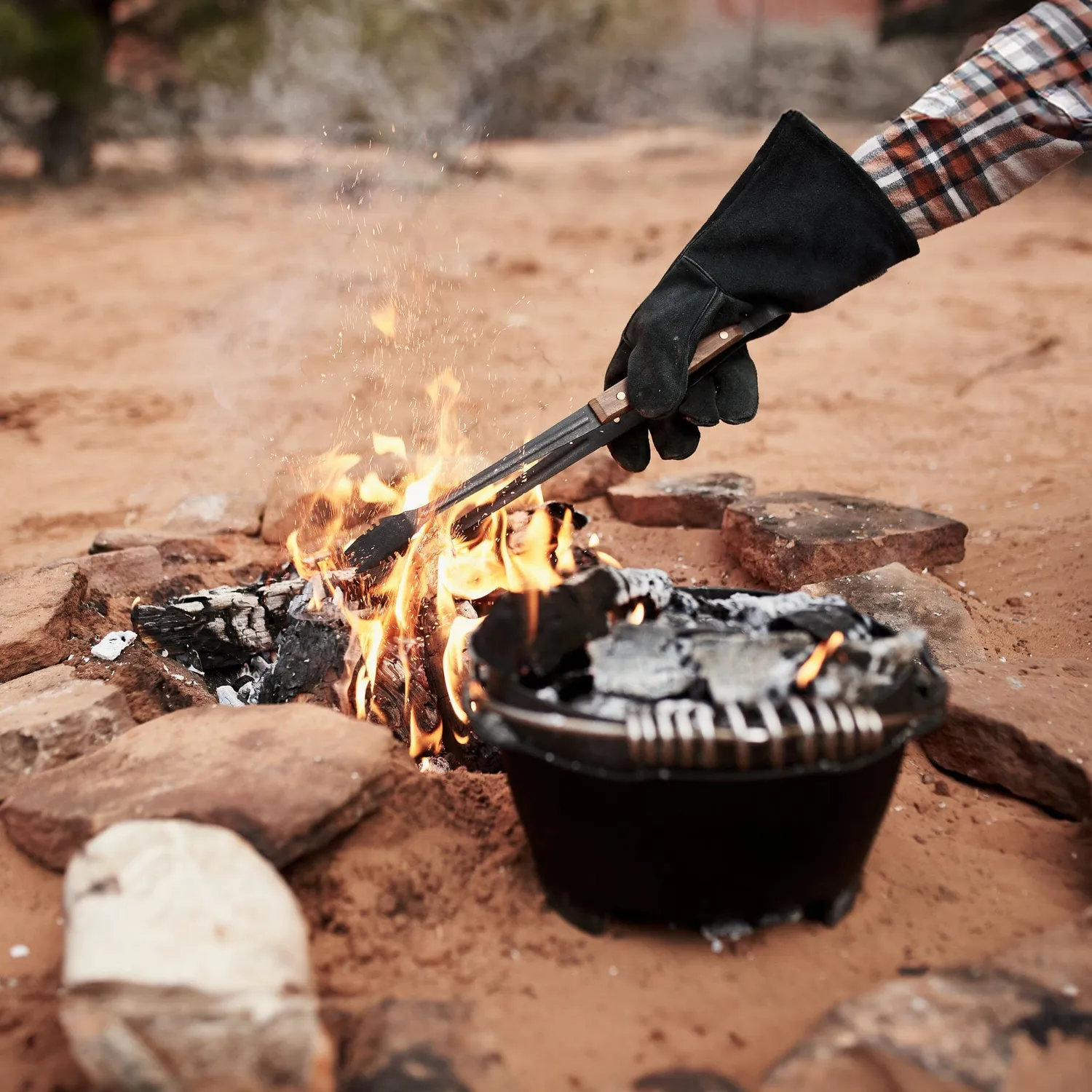Bare Bones Living Open Fire Glove handschoen leer SM/MD