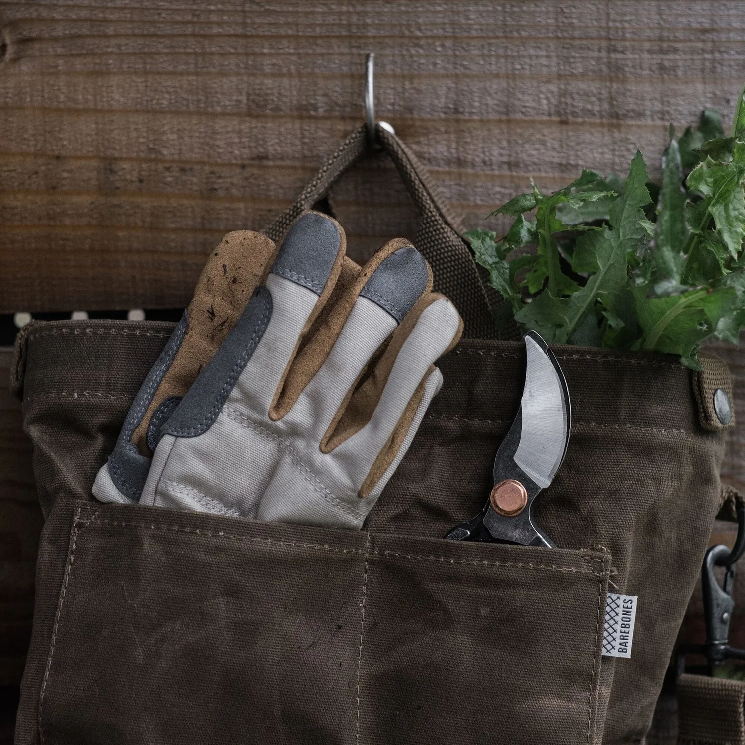 Bare Bones Living Leepa tuinhandschoenen Stone vegan leer