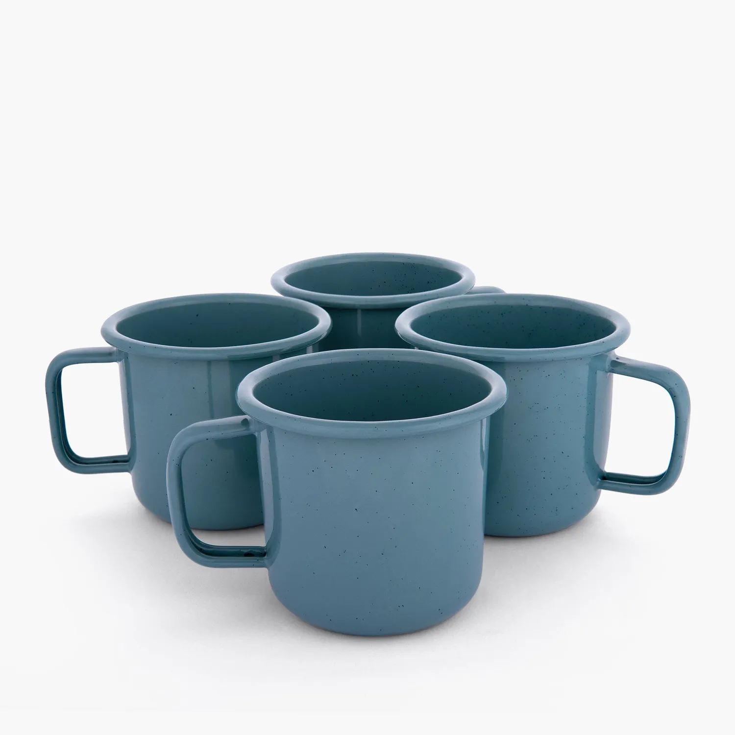 Bare Bones Living Rolled Enamelware Mokken Smoky Blue