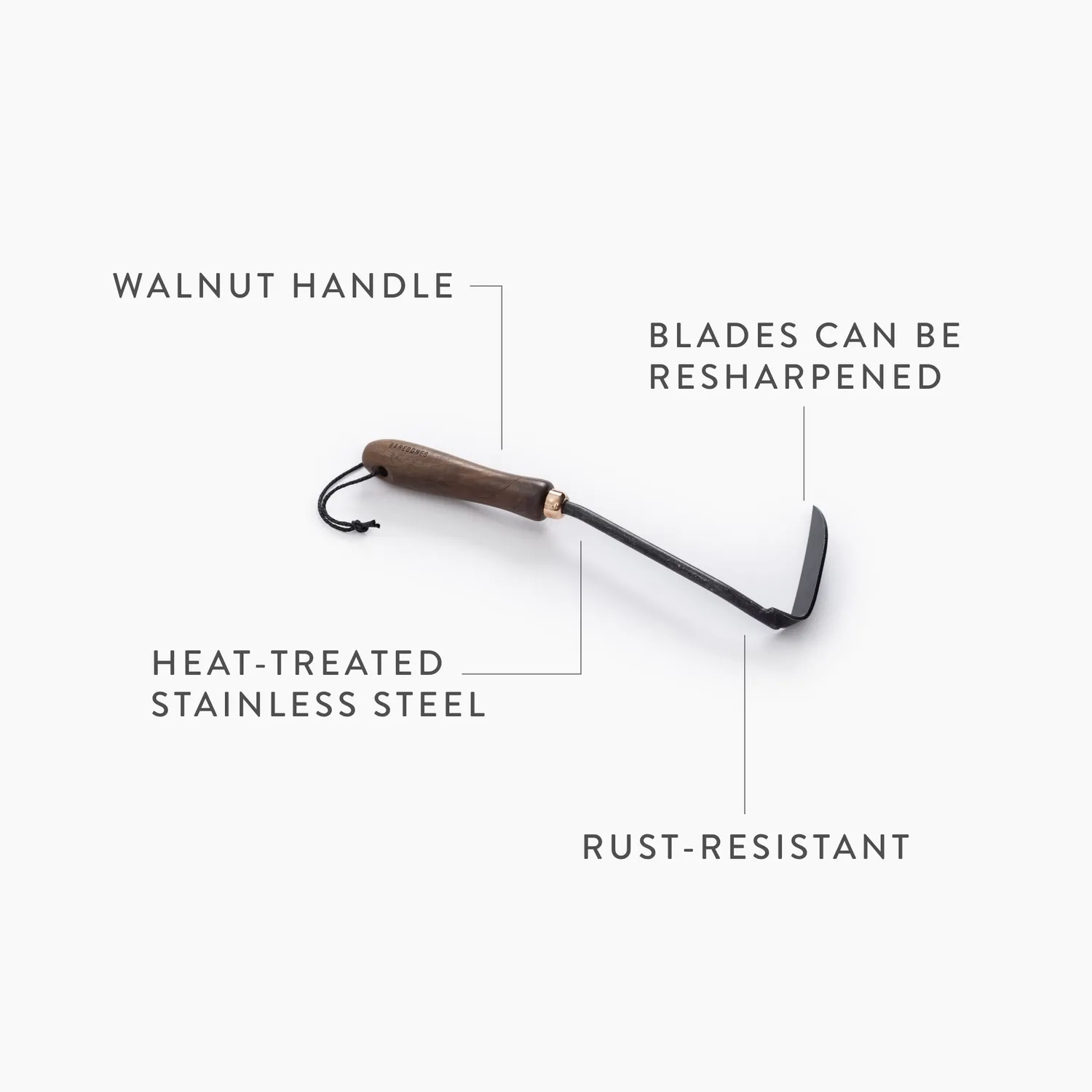 Bare Bones Living Weeding Hoe wiedschoffel walnut black