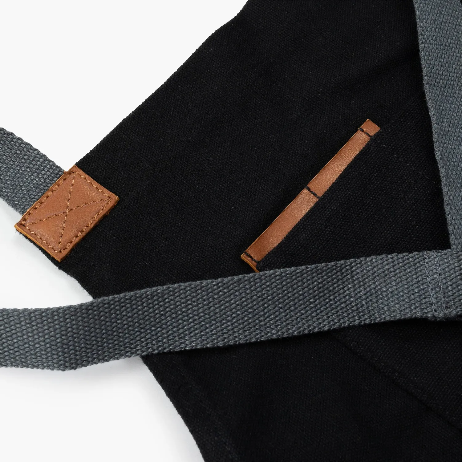Bare Bones Living Classic Crossback Apron schort zwart canvas