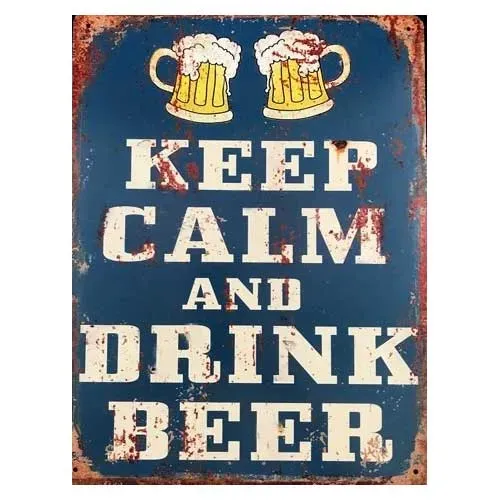 Sartons Keep Calm and Drink Beer wandbord 25x33 cm