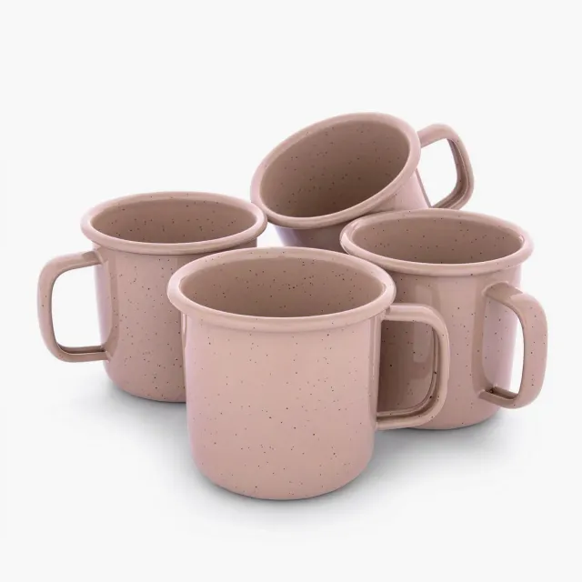 Bare Bones Emaille Mokkenset gerold dusty rose