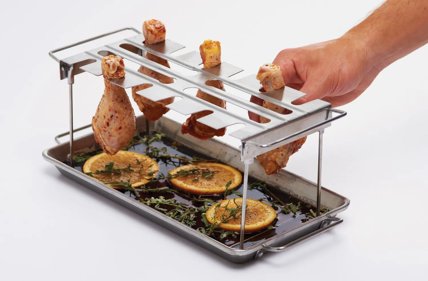 Broil King wing rack met rvs lekbak opvouwbaar