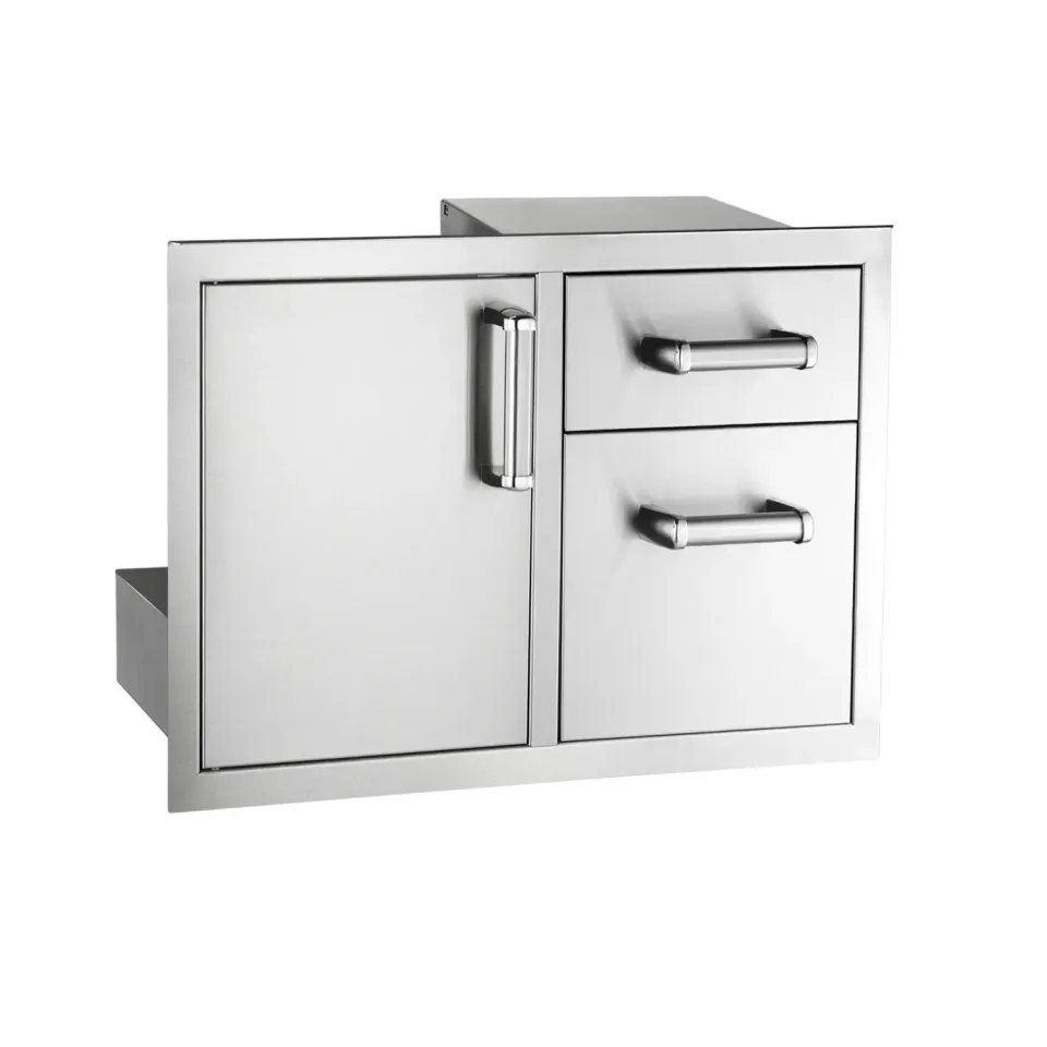 Fire Magic Flush Deur-Lade Combo Inbouw RVS