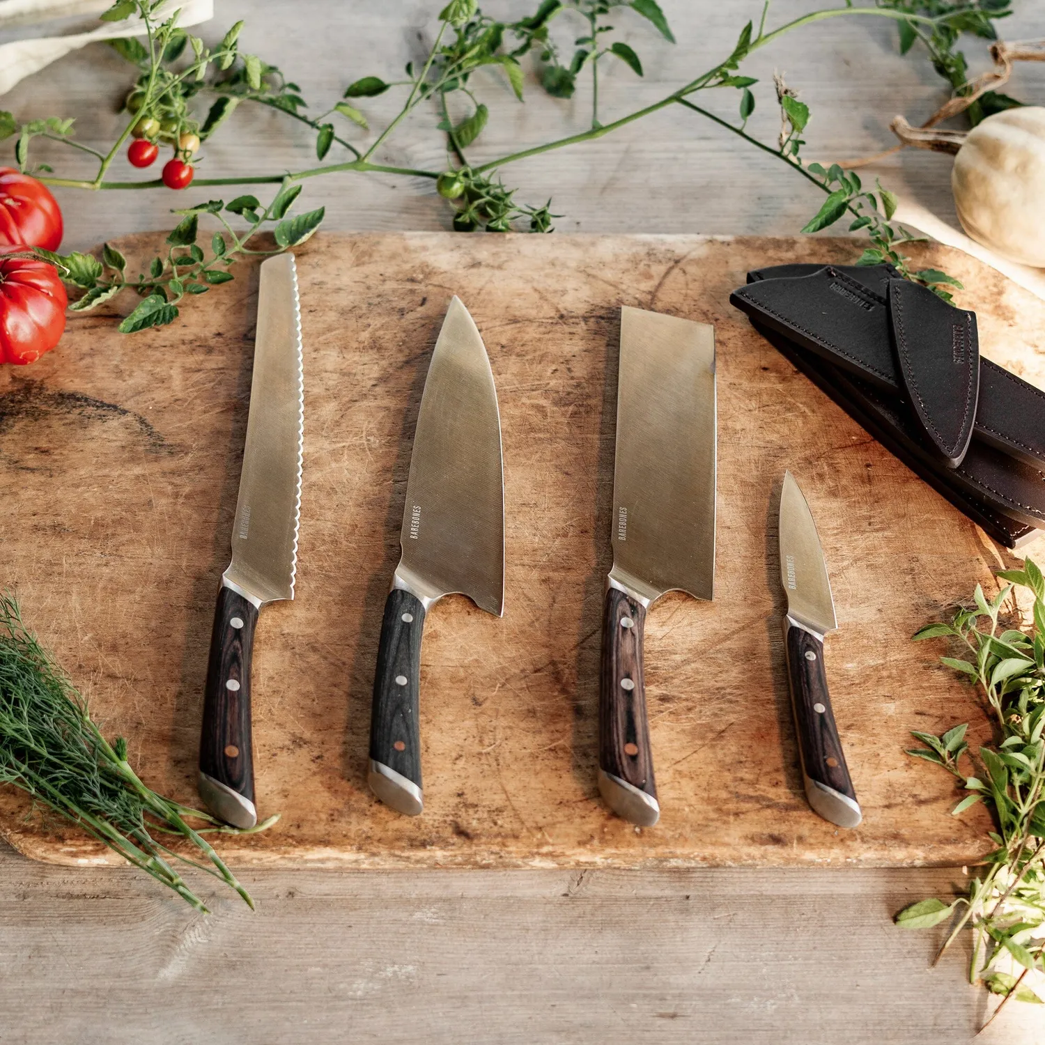 Bare Bones Living Culinary messenset 4-delig roestvast