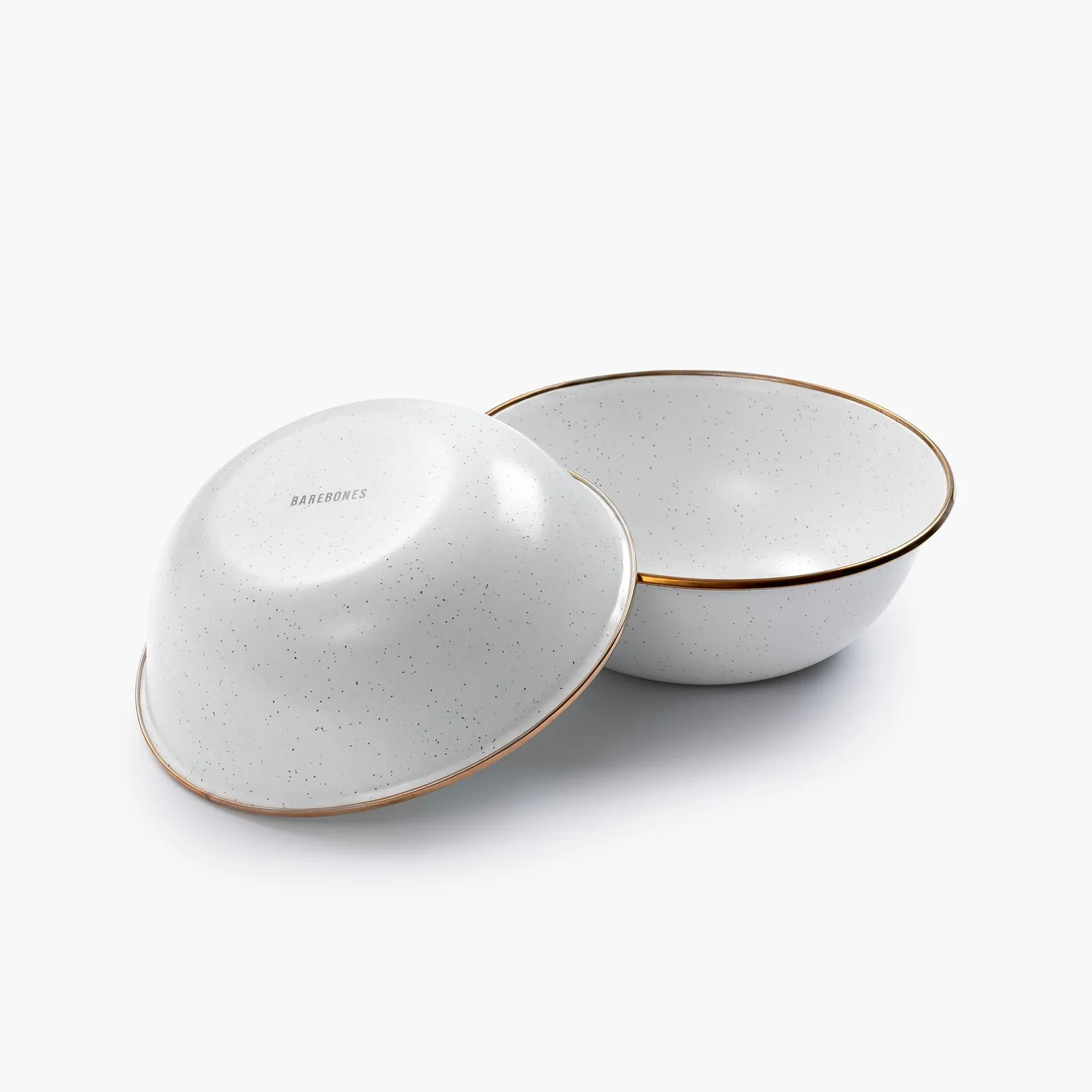 Bare Bones Living Enamelware servies set eggshell gespikkeld