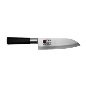 Konro Santoku mes 16,5 cm zwart roestvrij staal
