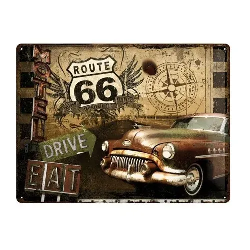 Sartons Route 66 metalen bord wanddecoratie