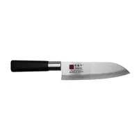 Konro Santoku mes 16,5 cm zwart roestvrij staal