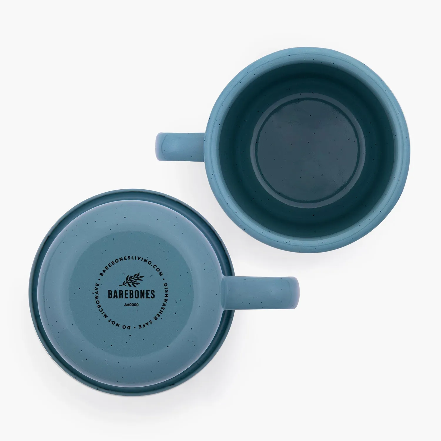 Bare Bones Living Rolled Enamelware Mokken Smoky Blue