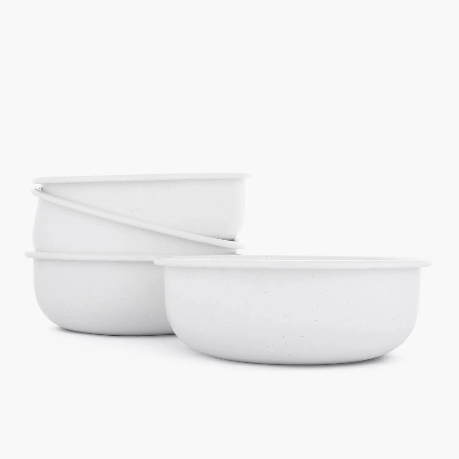 Bare Bones Rolled Enamelware Bowl Set kommenset Dusty Rose emaille