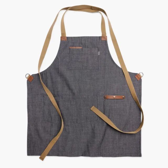 Bare Bones Living Classic Crossback Apron schort denim canvas