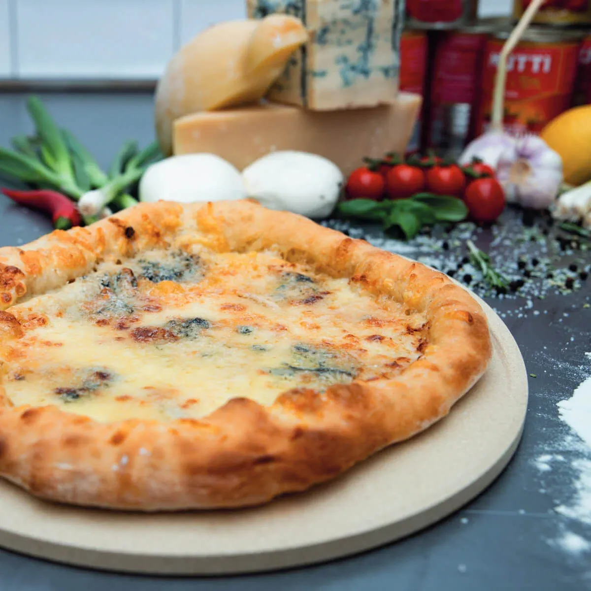 Sartons Pizza Stone Deluxe pizzasteen voor BBQ krokant