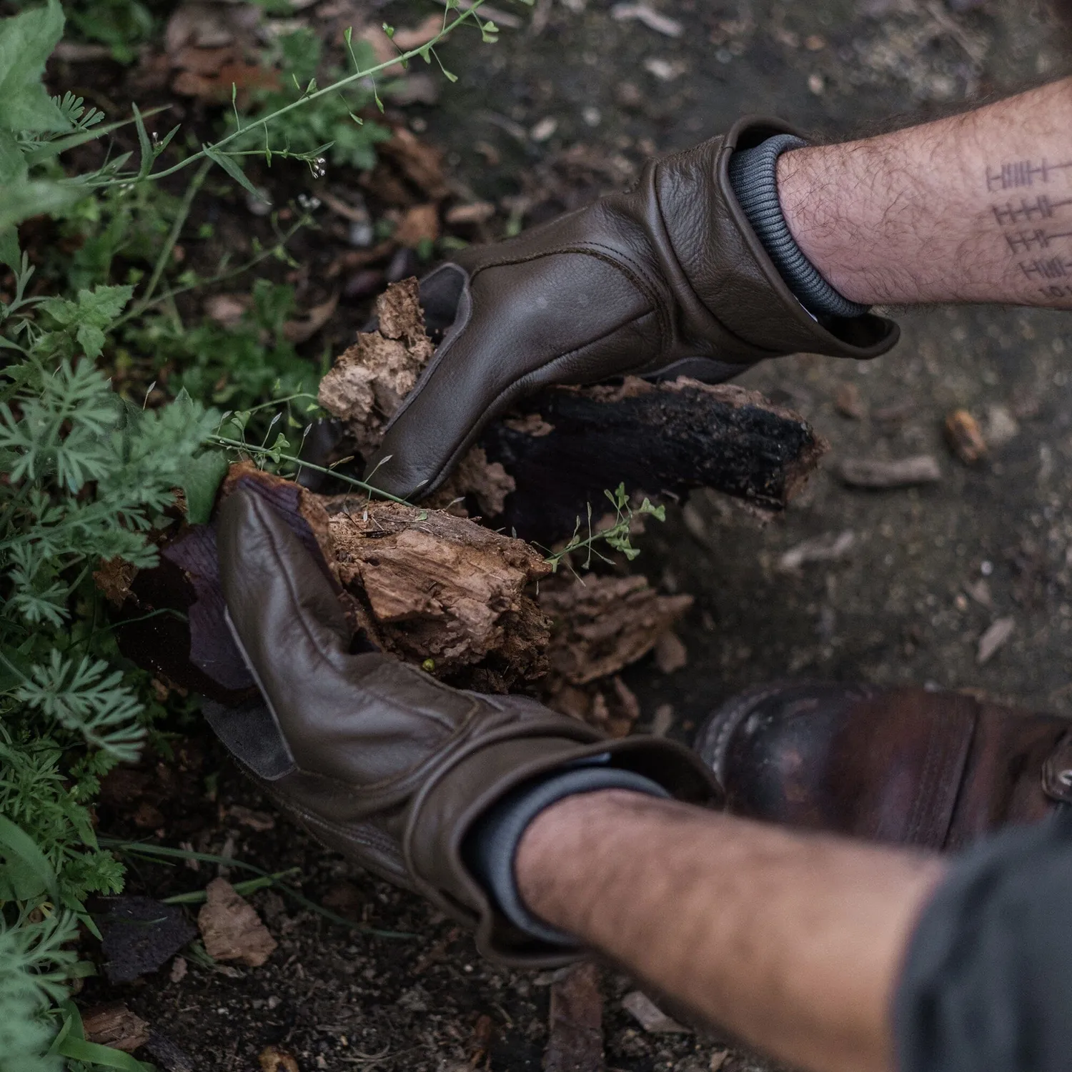 Barebones Kunar werkhandschoenen leer natural