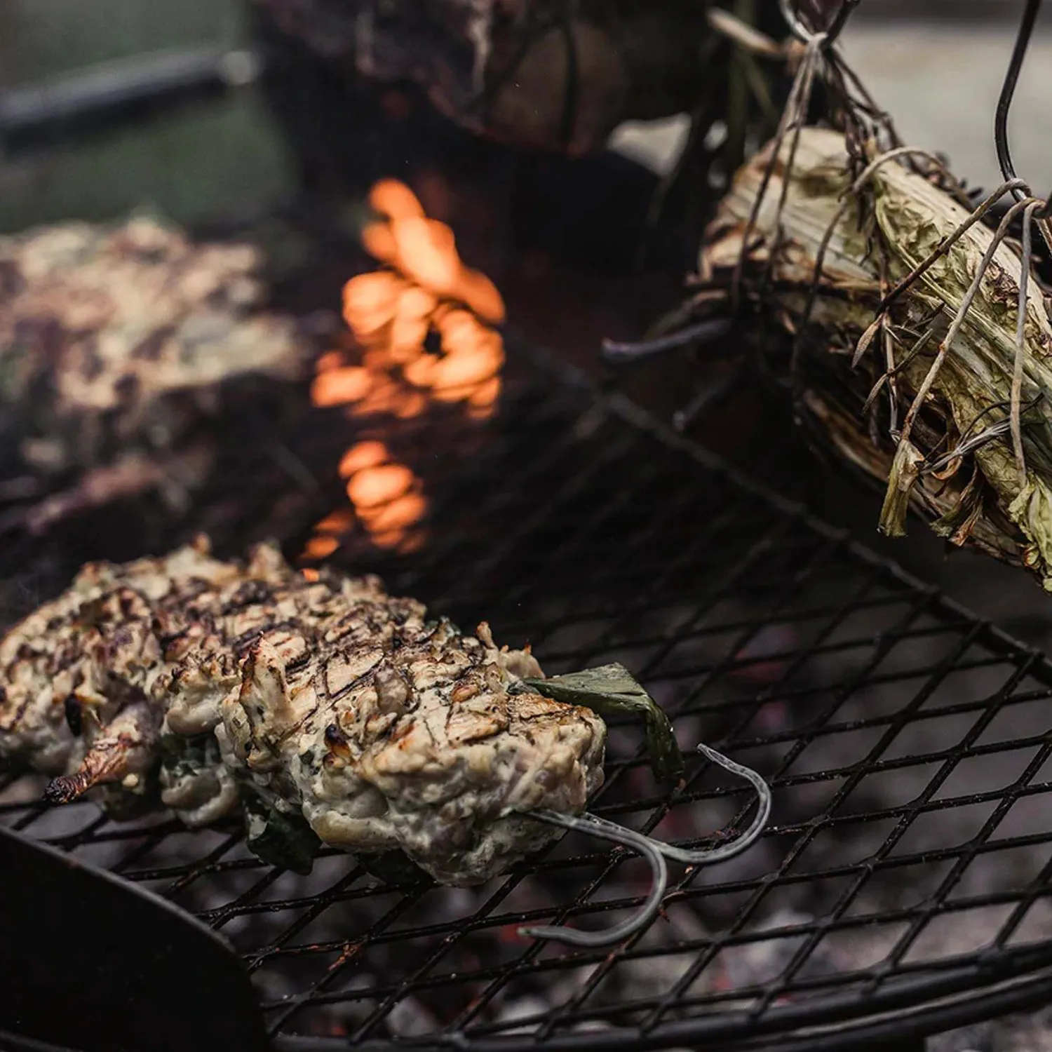 Bare Bones Cowboy Grill spiezen 4 stuks staal zwart