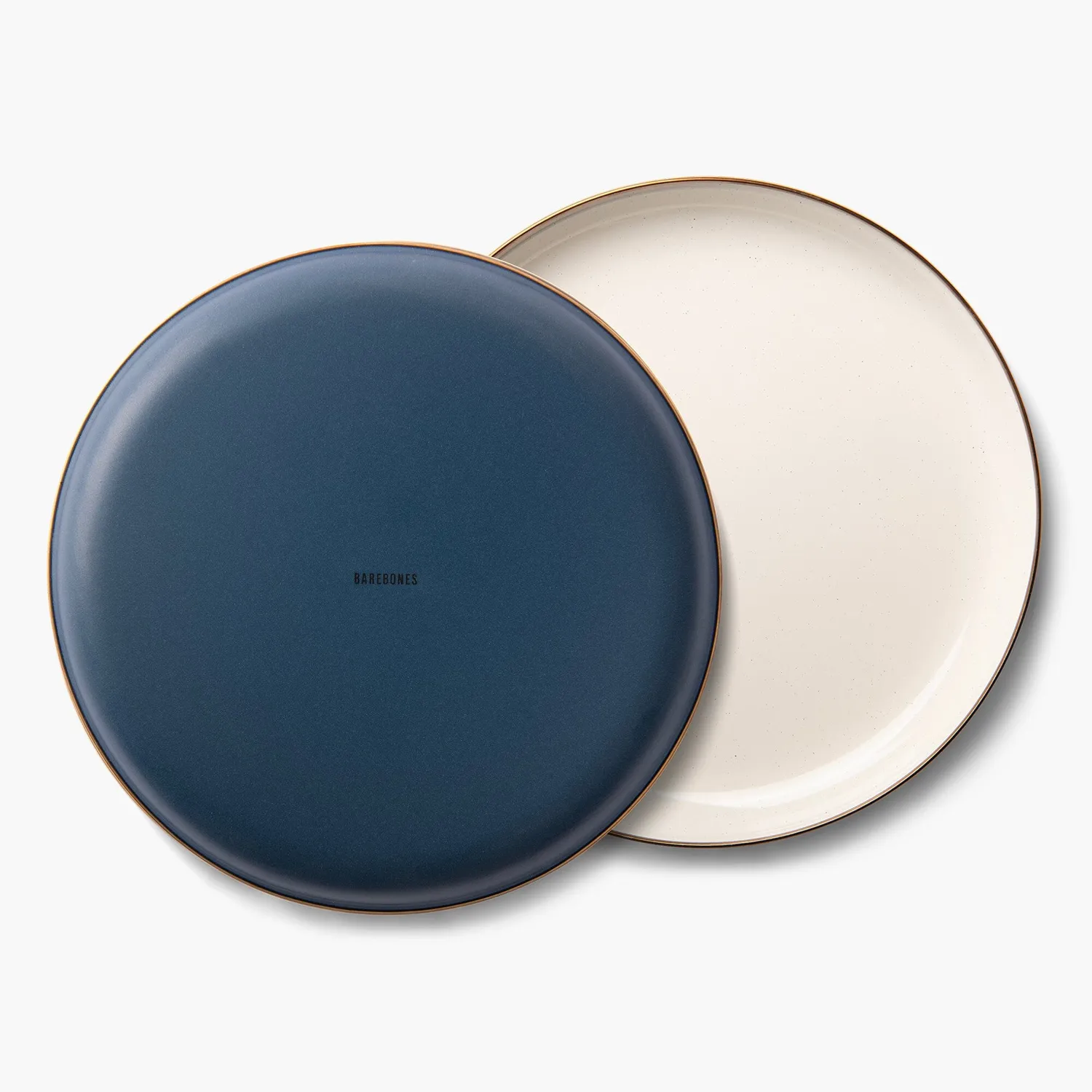 Bare Bones Enamel 2-Tone Deep Plate borden Indigo Blue 2 stuks