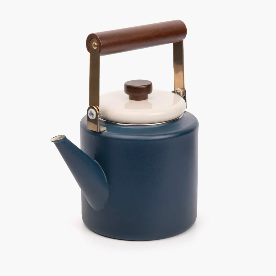 Bare Bones Living Enamel 2-Tone Kettle emaille ketel Indigo Blue