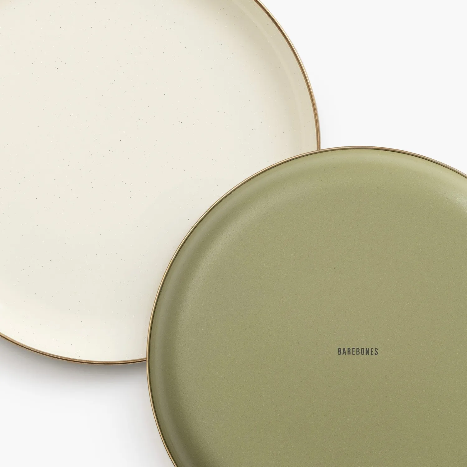 Bare Bones Enamelware 2-Tone mokken 2 stuks olijfgroen emaille